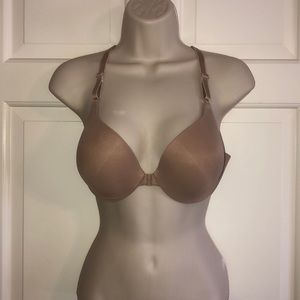 Front closure bra with racer back